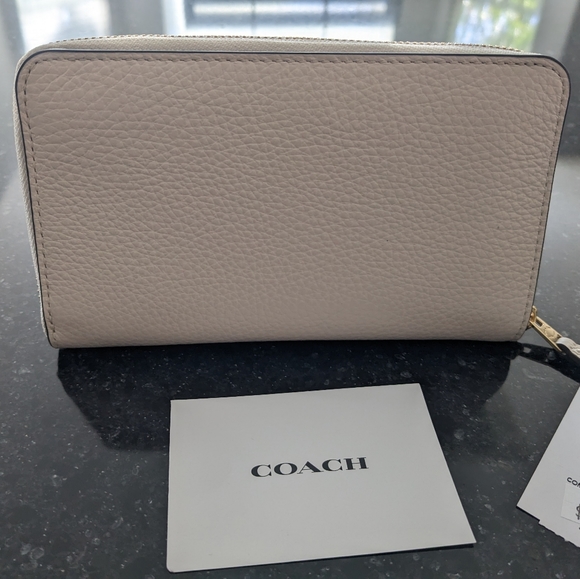 Coach Floral Whipstitch Refined Leather Zip Closure Medium Wallet + Gift Box Nwt - Picture 5 of 8